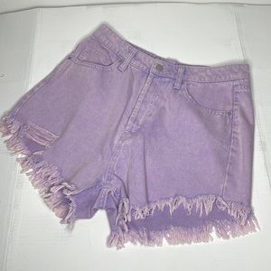 Wild fable distressed lavender purple high rise denim shorts size 10